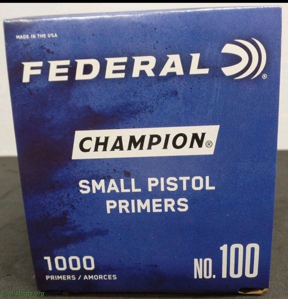 Ammo 1,000 Federal Small Pistol Primers