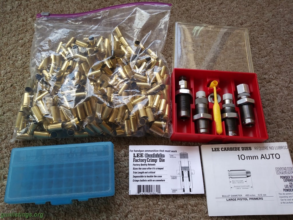 Ammo 10mm Reloading Dies,brass And Bullets