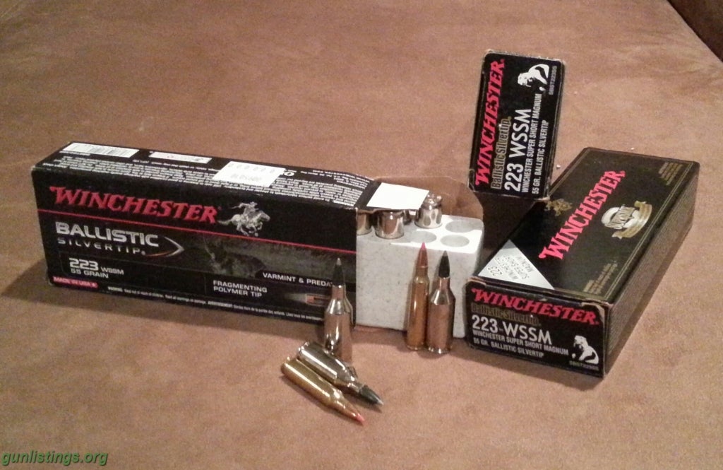 Ammo 223 WSSM AMMO.  Winchester Ballistic Tip