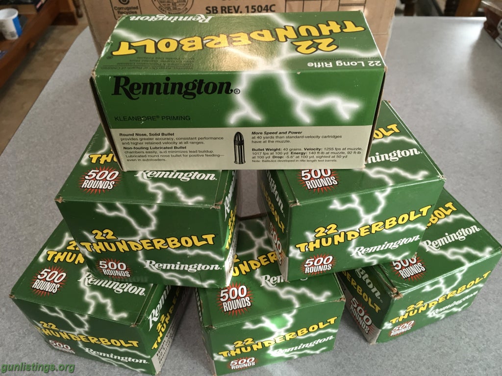 Ammo 22LR 3,000rds Remington Thunderbolt Ammo