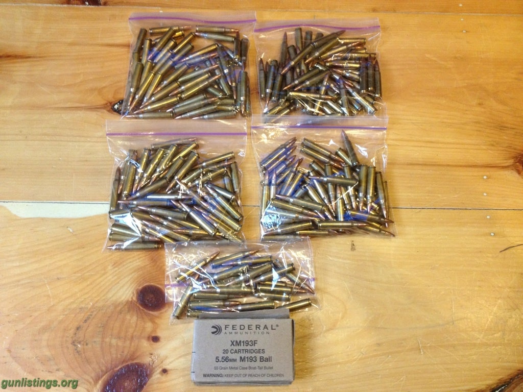 Ammo 240 Rds- Federal XM193F 5.56mm M193 Ammo