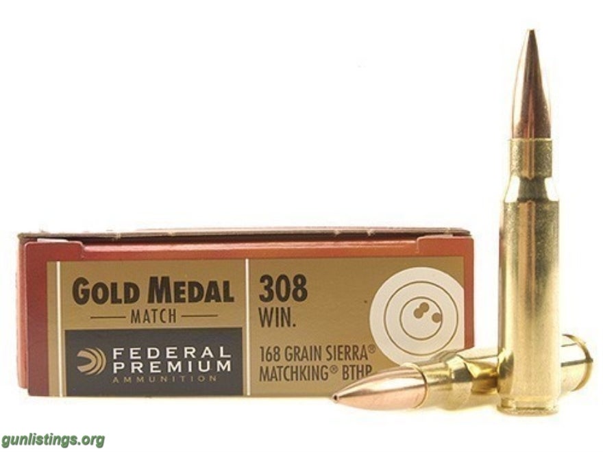 Ammo 308 - 168 Gr HP-BT - Federal Premium Sierra Match King