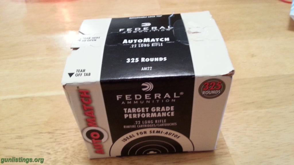 Ammo 325 Rd Boxes Of Federal Auto Match 22 Lr Ammo