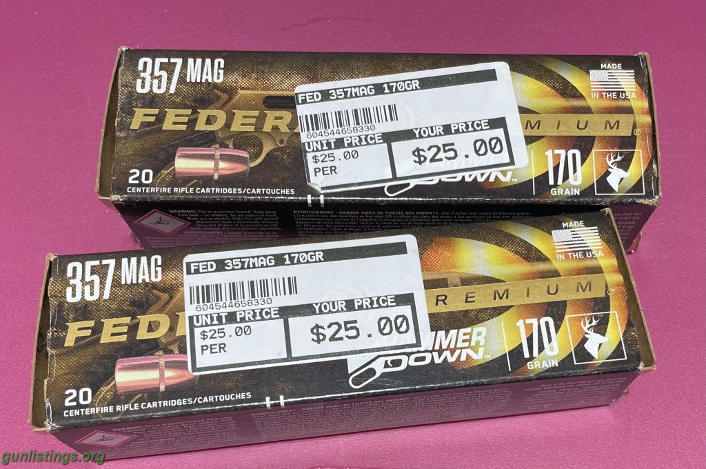 Ammo 357 Mag 170gr, Two Boxes Of 20