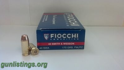 Ammo 40 S&W Fiocchi 170gr FMJ