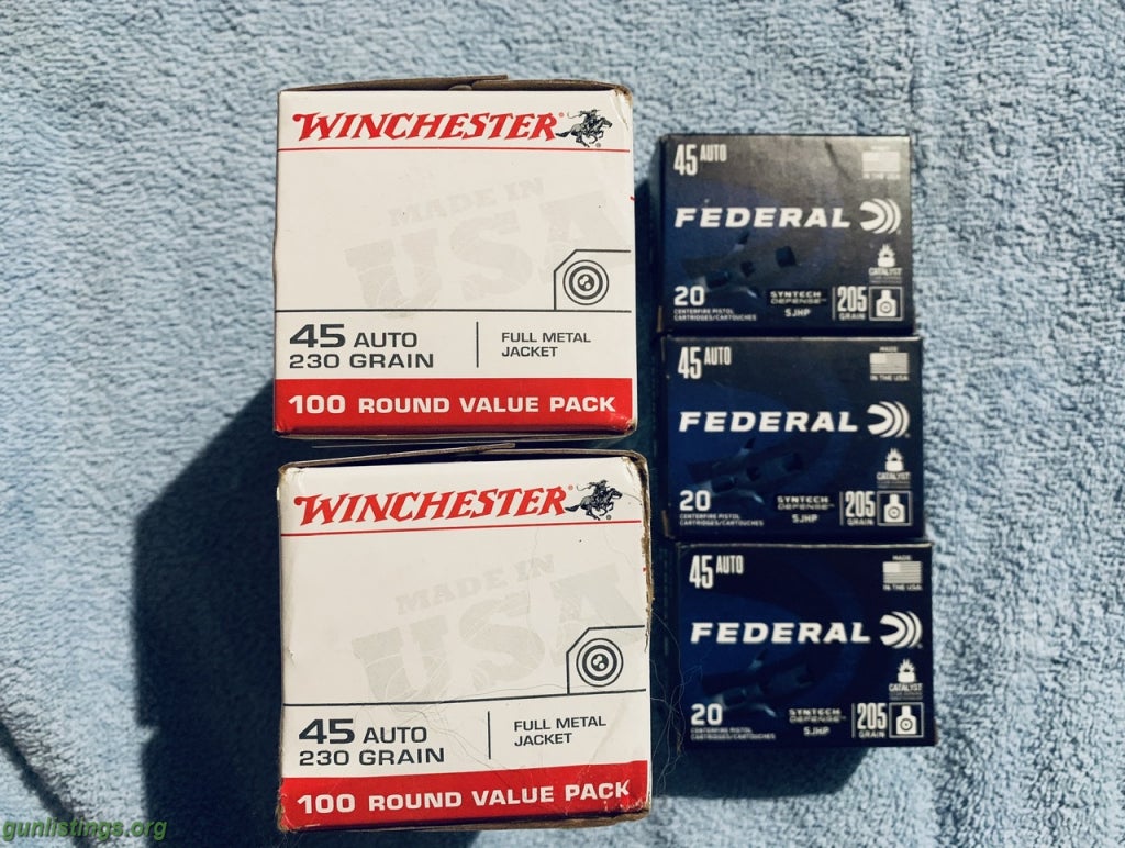 Ammo 45 ACP FMJ And Hollow Points