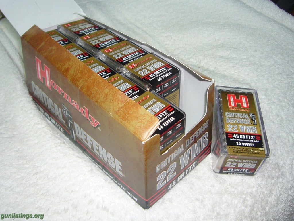 Gunlistings.org - Ammo 500 Rnds Hornady Critical Defense .22 WMR