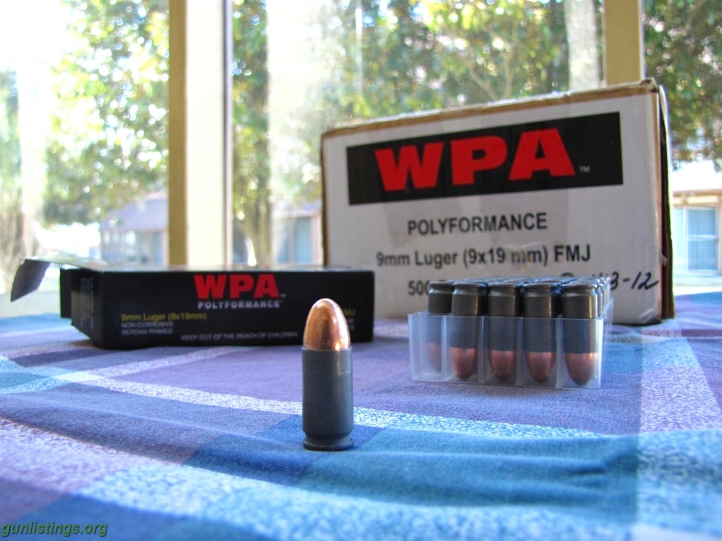 Ammo 500 Rounds 9MM Luger Russian WPA Ammo