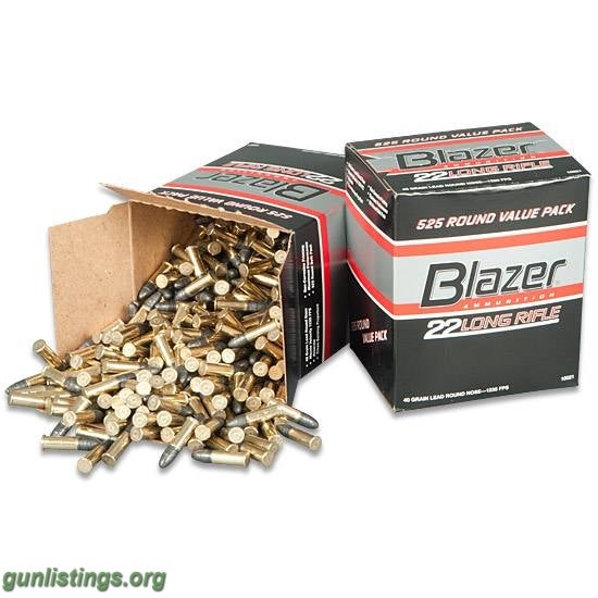 Ammo 525 Rd Bulk - .22LR 22 LR 22LR - Blazer Ammo