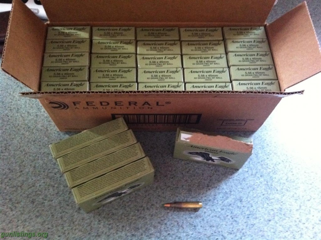 Ammo 600 Rds Federal American Eagle XM855 5.56 Military