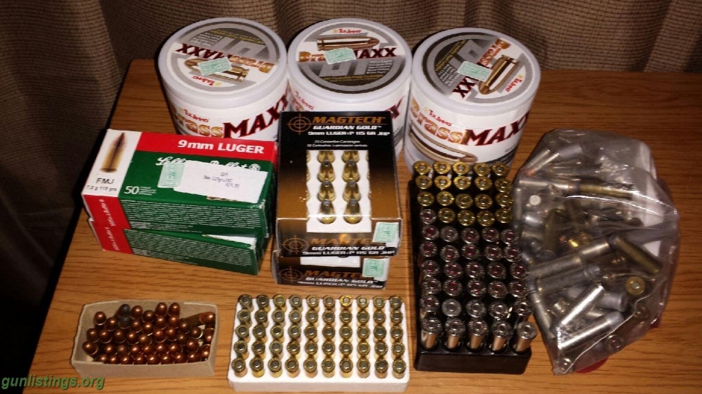 Ammo 650 Rounds Of 9mm+P, .357MAG, .38+P, .25ACP, .22LR.Sale