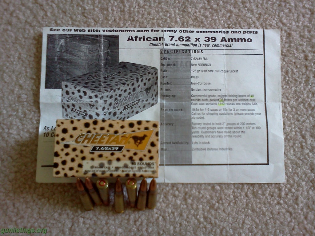 Ammo 7.62x39 Cheetah Ammo