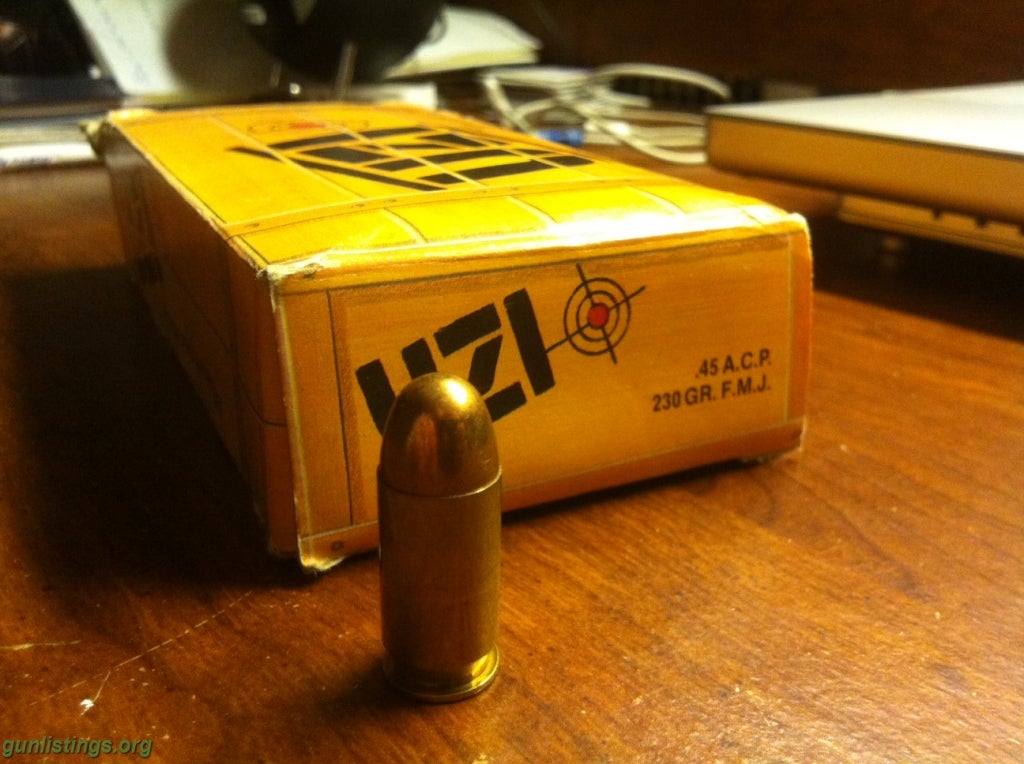 Ammo Authentic UZI 45 ACP Ammo - 230 Grain