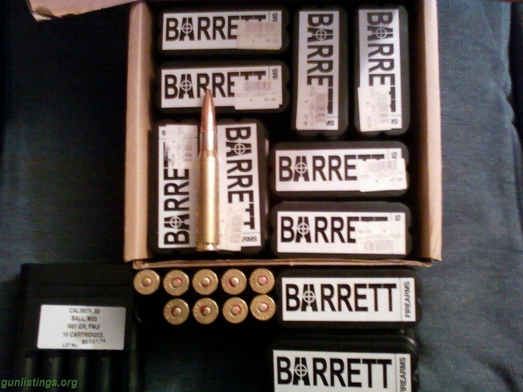 Ammo Barrett .50 Bmg Ball M33 Ammo