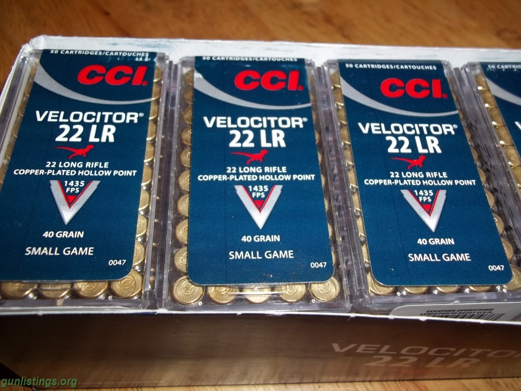 Ammo CCI Velocitor 40 Gr HP 22LR 50 Rnds