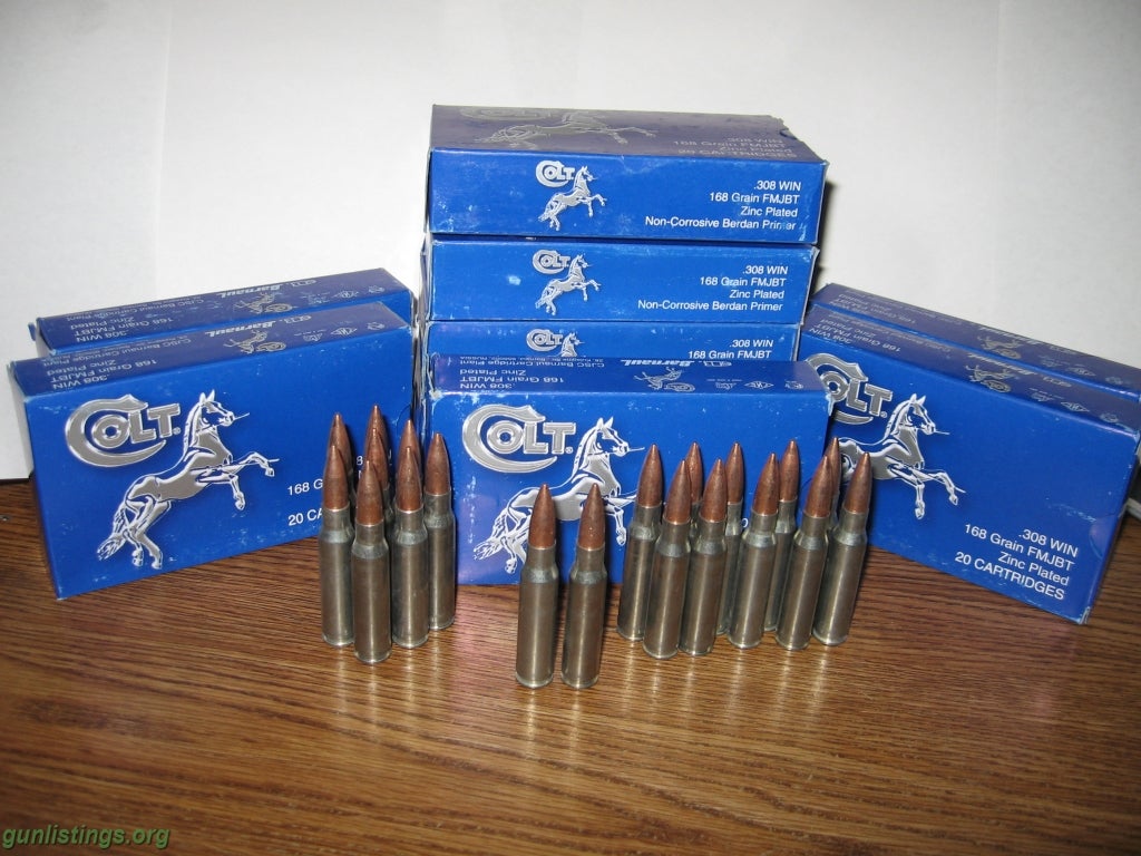 Ammo COLT 168 GRAIN 308 AMMO