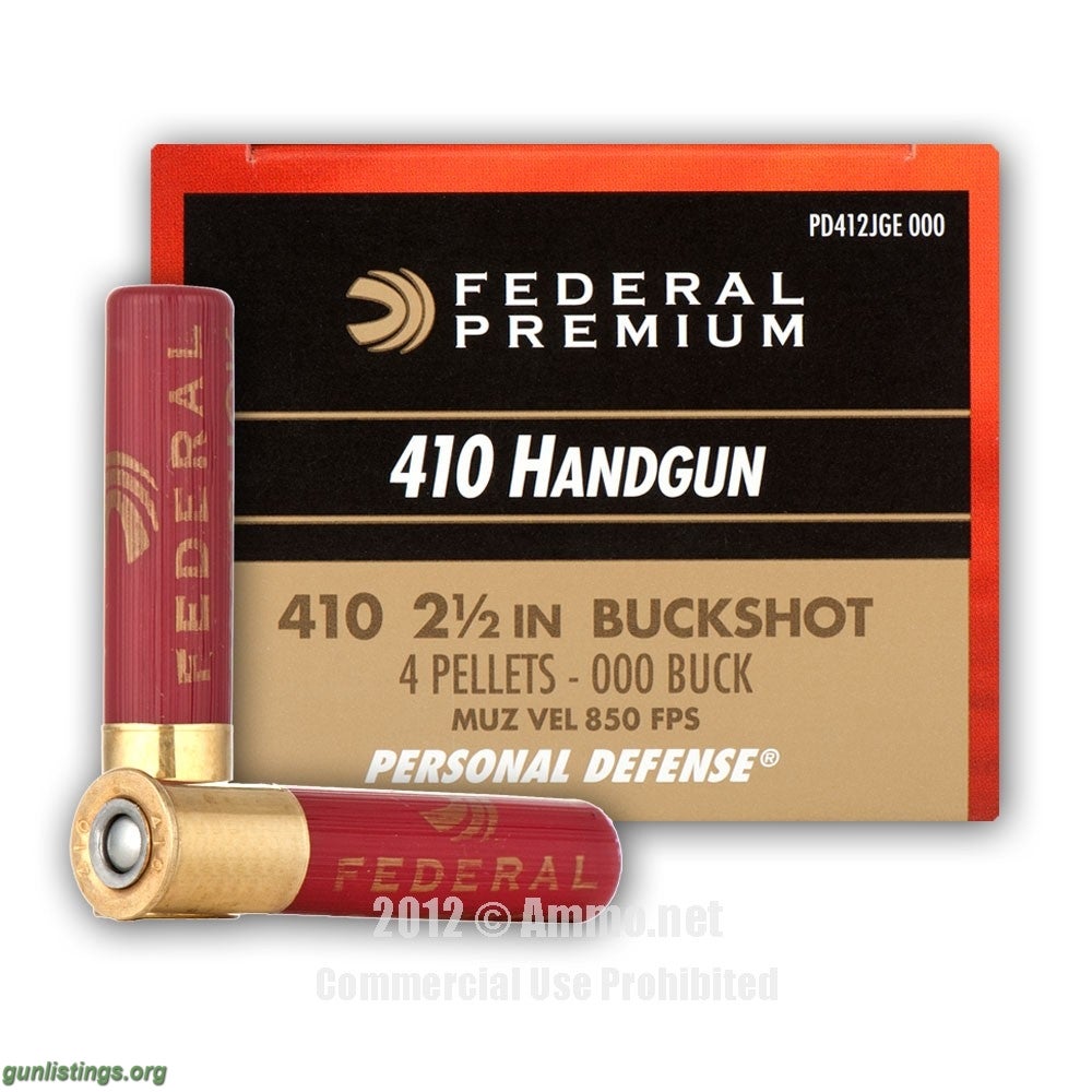 Ammo Federal Premium .410 Handgun (100 Rds!! 5 Boxes)