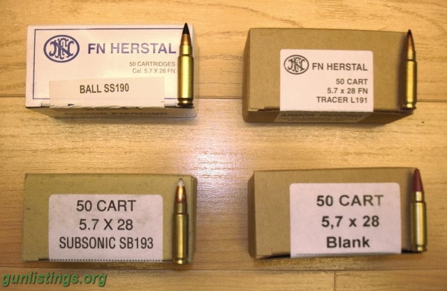 Ammo FN 5.7X28mm SS190, L191, SB193 And Blank