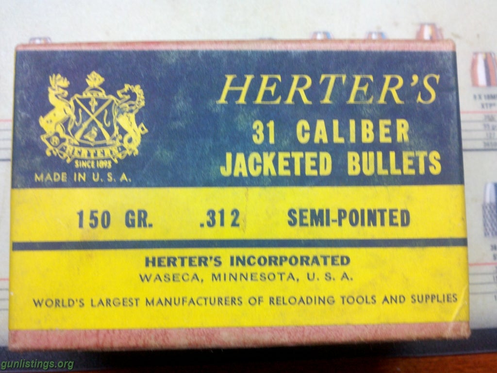 Ammo Herter's 31 Caliber Bullets