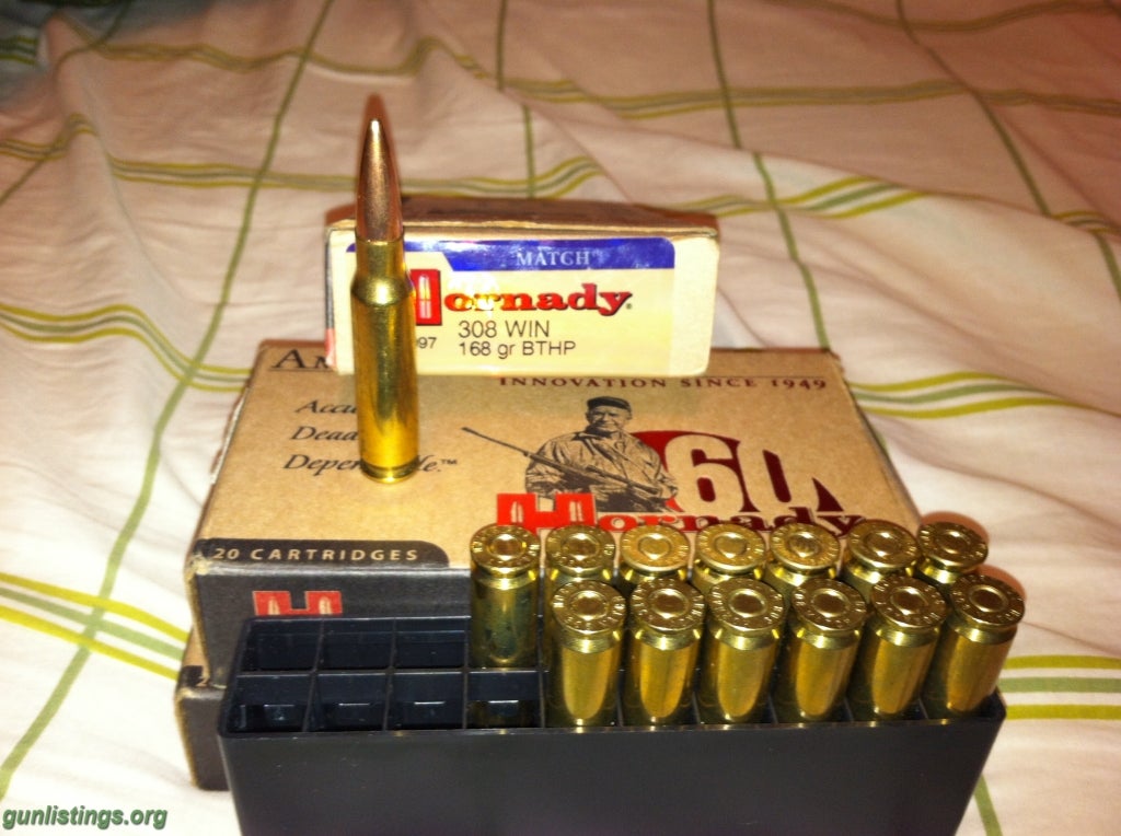 Ammo Hornady 168 Gr BTHP Match 308