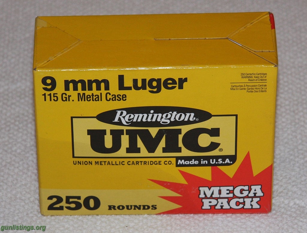 Gunlistings.org - Ammo Remington 9mm 115 Gr. Ammo 250 Rounds - New In Box!