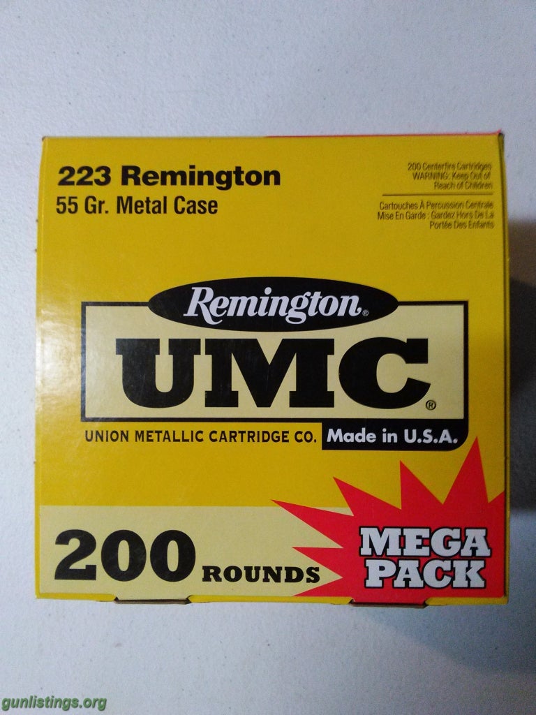 Ammo Remington UMC .55gr .223 200 Rounds