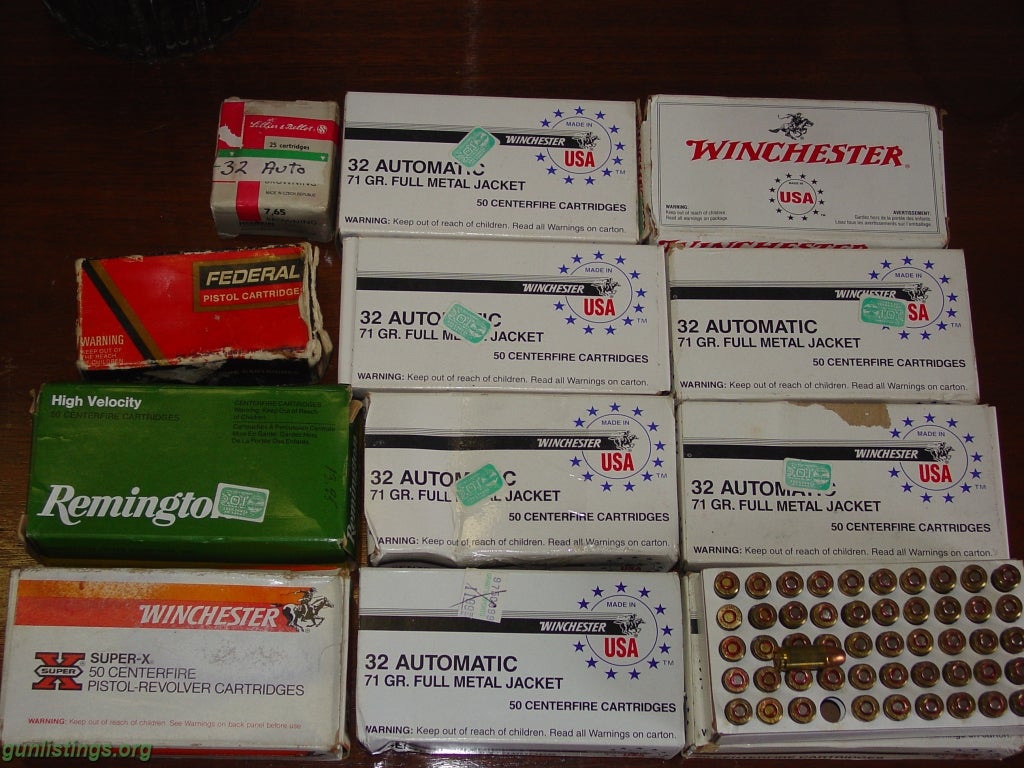 Ammo Winchester/Remington/Federal 32 Caliber Auto Ammo/Revol