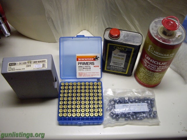 Collectibles 9mm Makarov Dies, Bullets, Powder, Primers