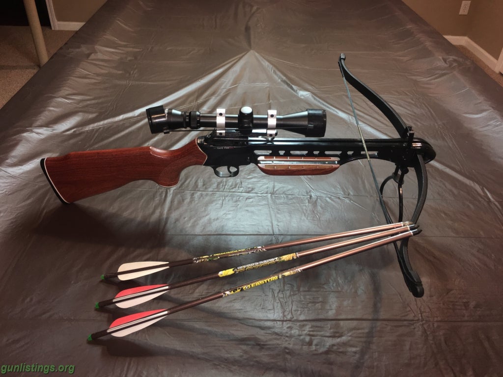 Misc Crossbow With Scope Like New And Three Bolt Arrows.