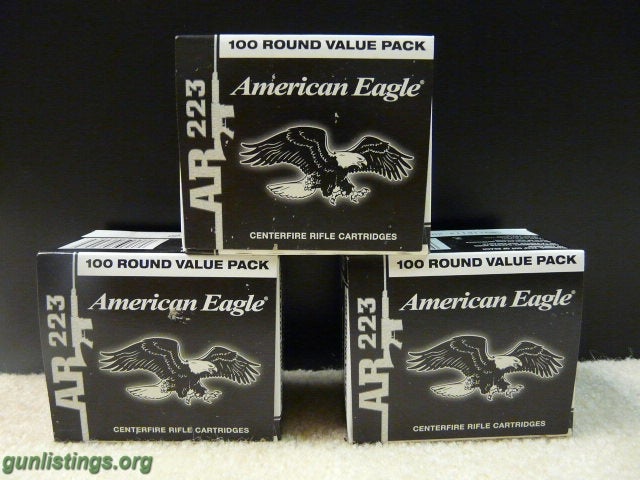 Ammo 300 Rounds Of American Eagle .223 Ammo 5.56 Ammunition