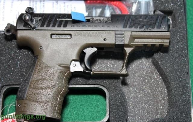 Pistols Walther P22 .22lr Military Green 2 Mags Factory New