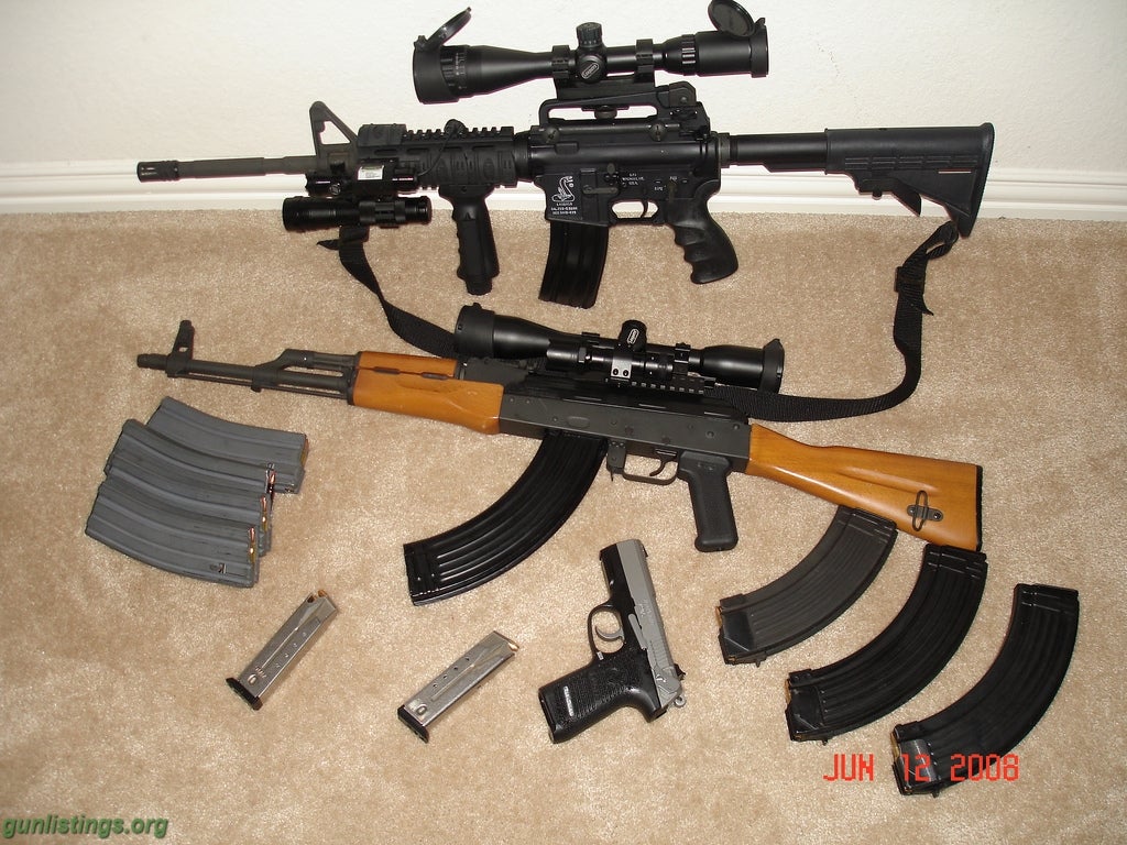 Pistols Ak-47/ar-15 With Ruger 9mm Pistol