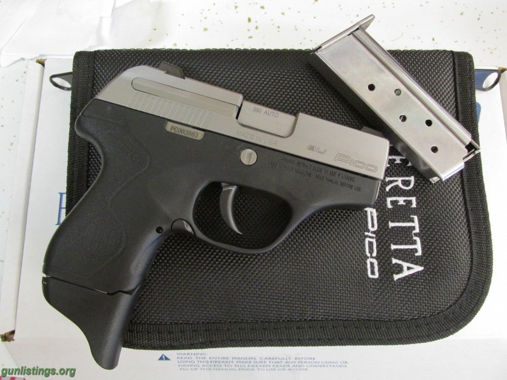 Pistols Beretta Pico 380acp, 6rd, Inox, Like New Condition