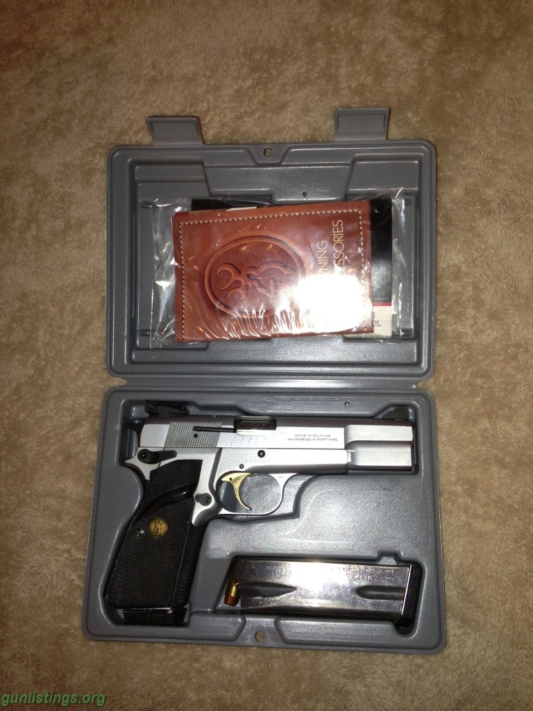 Pistols Browning Hi Power Silver Chrome .40 Cal