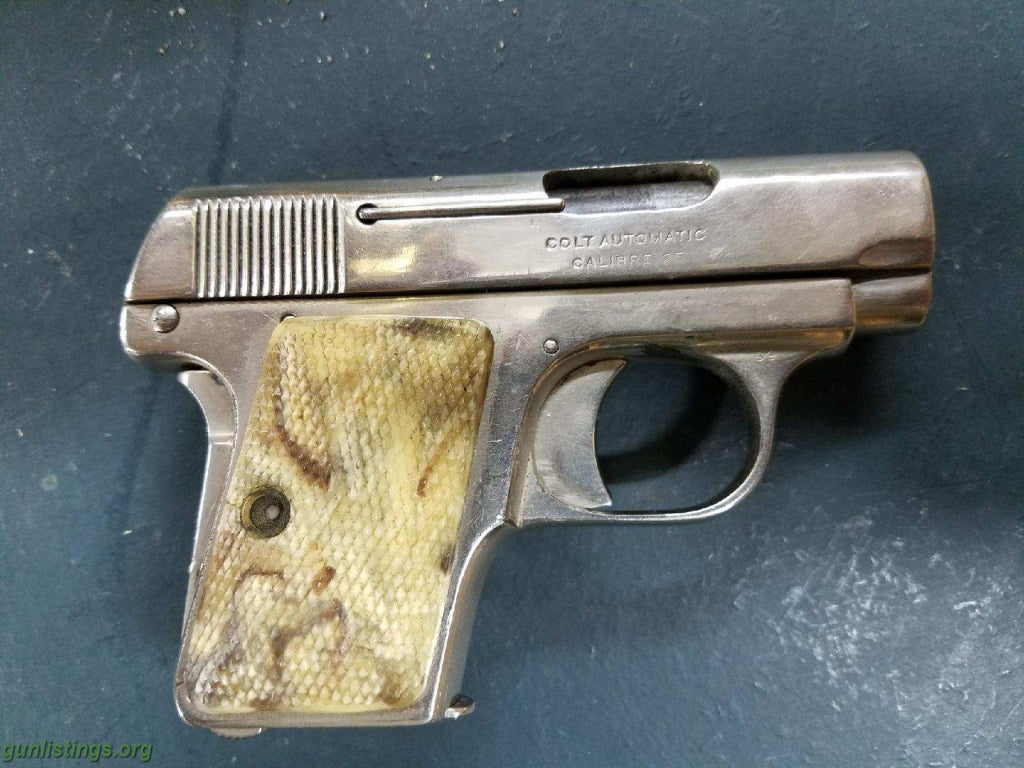 Pistols Colt 1908 25auto Nickel