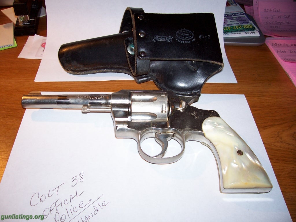 Pistols Colt 38 With Pearl Handle