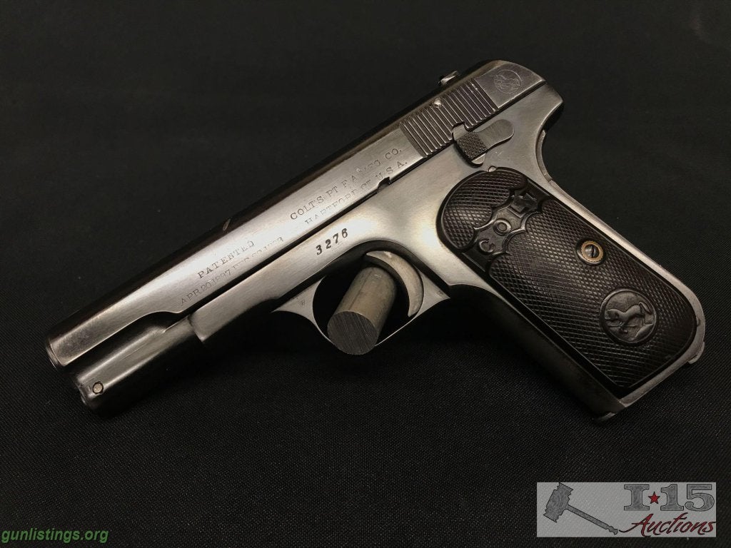 Pistols Colt Model 1908 Hammerless .380 Manufactured In 1909