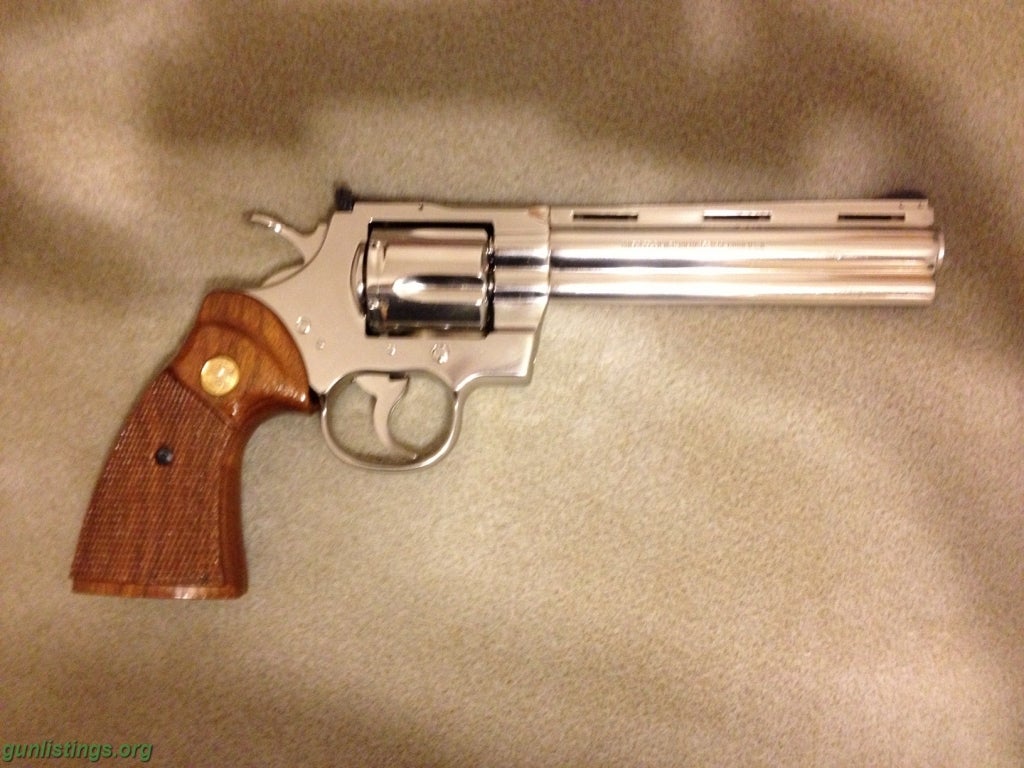 Pistols Colt Nickel Python 6in Barrel