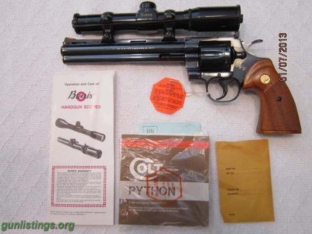 Pistols Colt Python 10 Pointer 8 In NIB Vary 