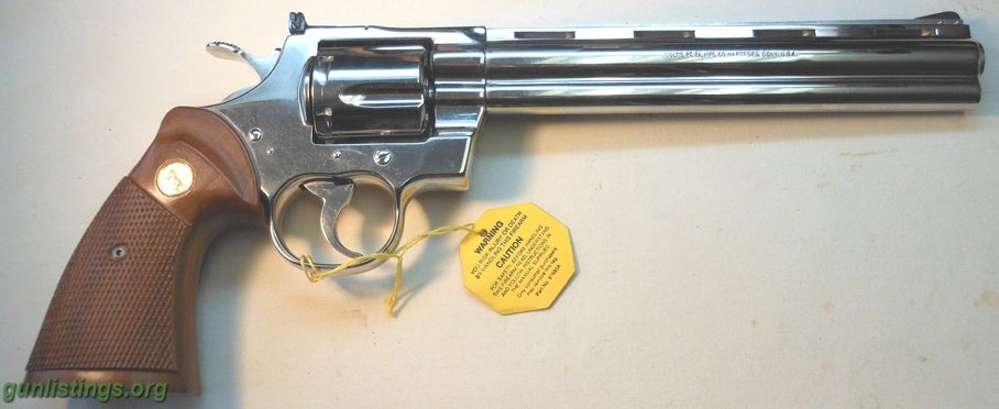 Pistols Colt Python 8 Inch Barrel Nickel NIB