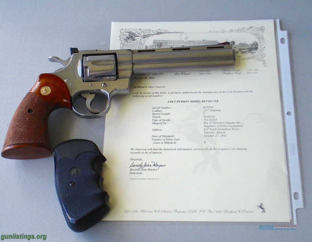 Pistols Colt Python Stainless Steel