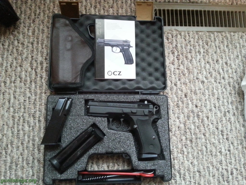 Pistols CZ P01 9mm Luger Pistol W/ 4 Mags, Extras