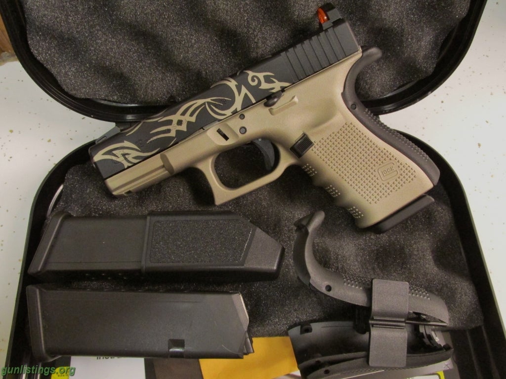 Pistols Glock 19 Custom, Gen 4,9mm, Duracoat Finish,Night Sight