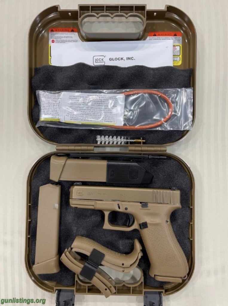 Pistols Glock 19X 9mm Coyote Tan 17 & 19+1 Mags Night Sights