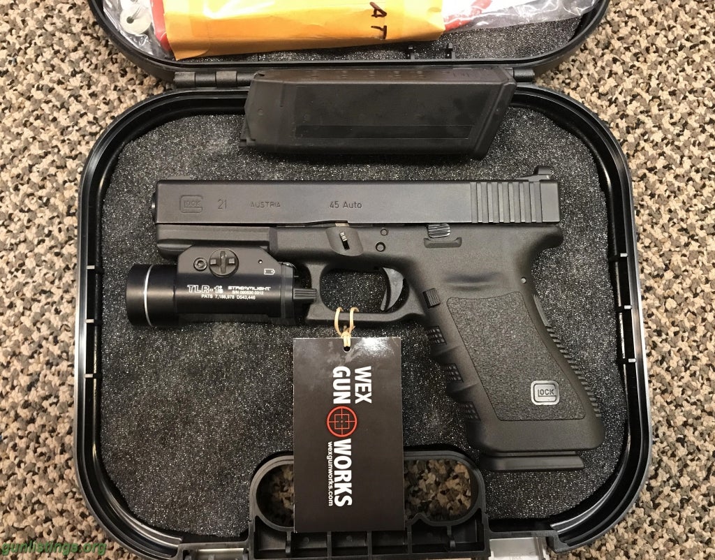 Pistols GLOCK 21 GEN 3 .45ACP STREAMLIGHT TLR-1S MANY EXTRAS MI