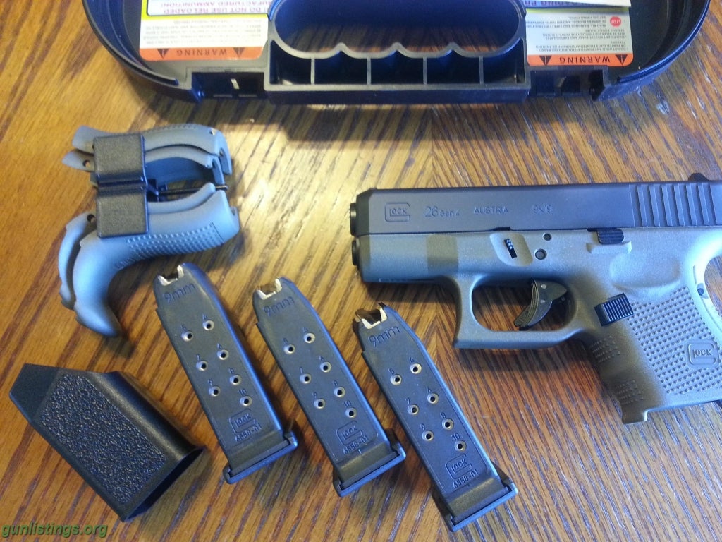 Pistols Glock 26 Gen 4, 9mm OD GREEN 3 Mags