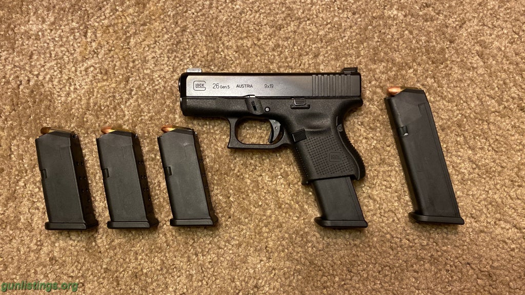 Pistols Glock 26 Gen 5 W/Night Sights