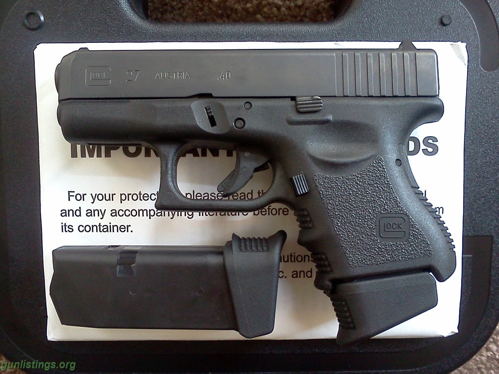 Pistols Glock 27 - Like New W/extended Mags & Holster