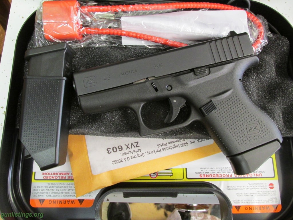 Pistols Glock 43 Slimline Pistol 9mm 3.4