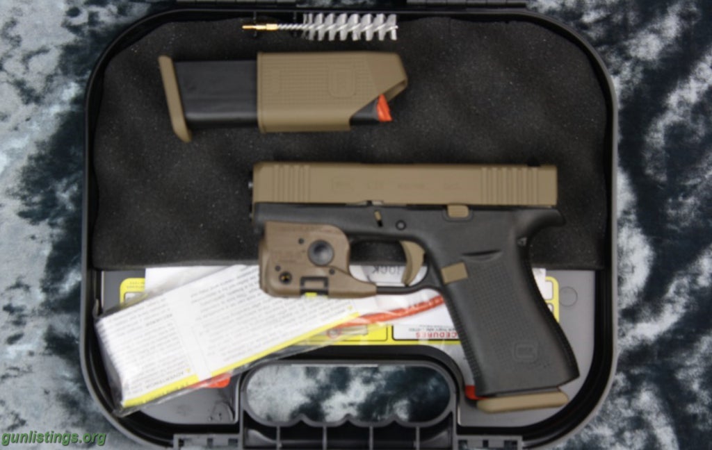 Pistols Glock 43X 9mm Custom Cerakote FDE Streamlight TLR-6 New